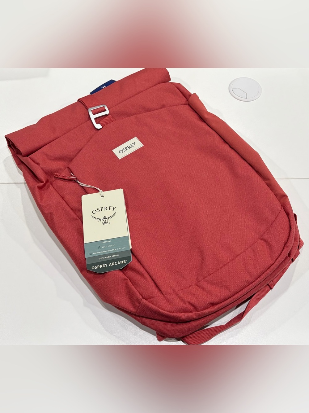 Osprey Adult Arcane Roll Top 24 L Travel Backpack Pack Bag Red Heather NWT Hike